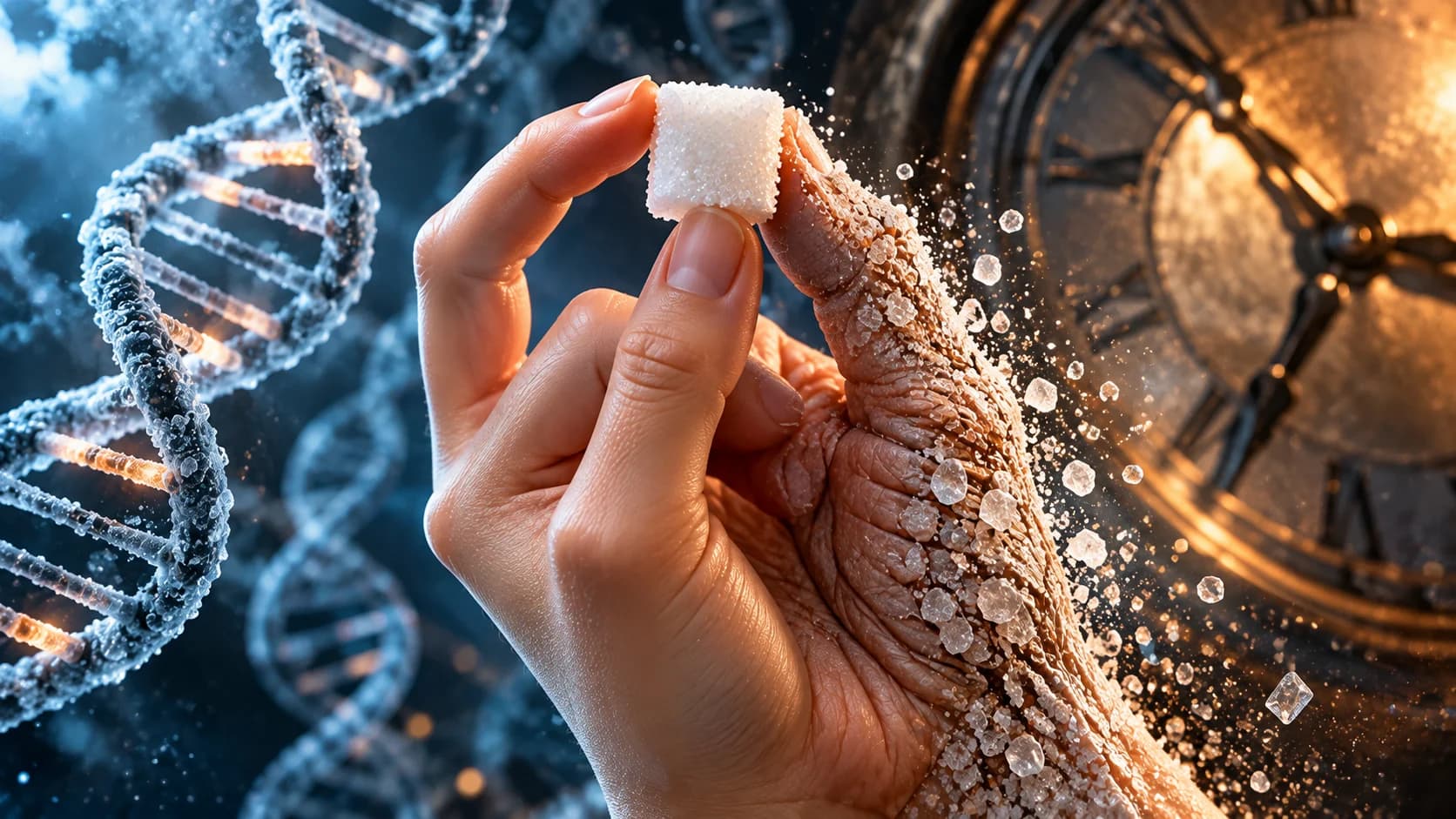 Sugar cubes, DNA strands and a clock